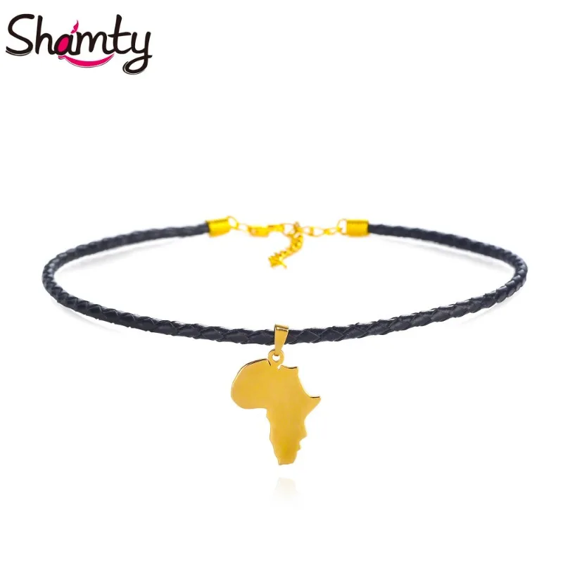 Women'S Ethnic Fashion Brands - Shamty Collana girocollo Mappa dell'Africa Ciondolo