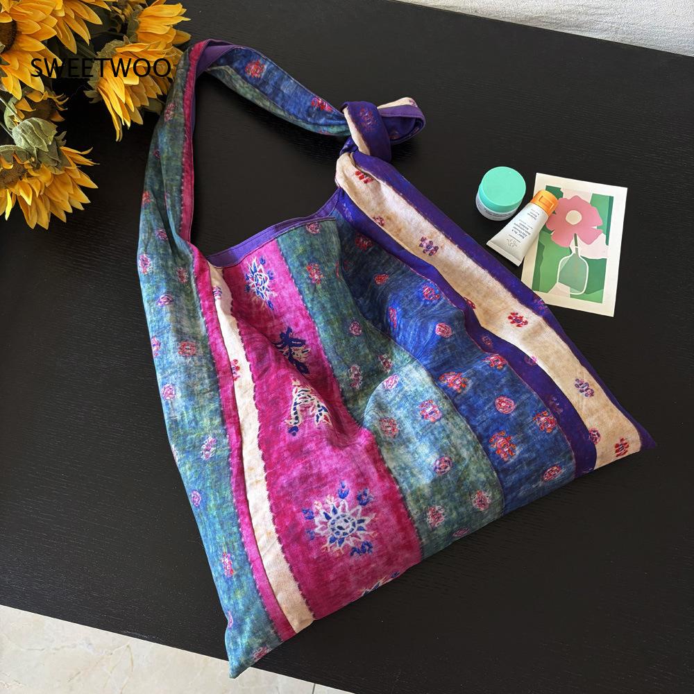 Ethnic Fashion Way - Borsa Tote in Cotone con Patchwork